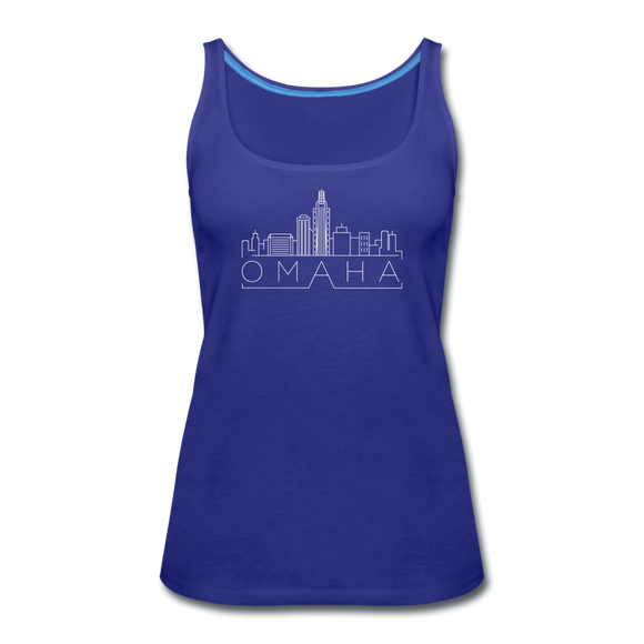 Omaha, Nebraska Women’s Tank Top - Skyline Women’s Omaha Tank Top - royal blue