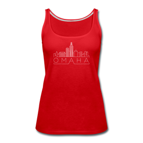 Omaha, Nebraska Women’s Tank Top - Skyline Women’s Omaha Tank Top - red