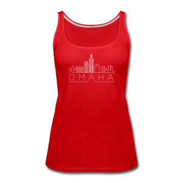 Omaha, Nebraska Women’s Tank Top - Skyline Women’s Omaha Tank Top - red