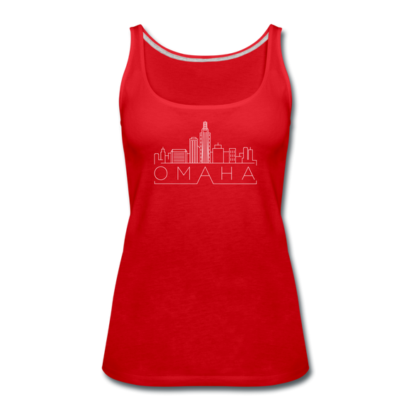 Omaha, Nebraska Women’s Tank Top - Skyline Women’s Omaha Tank Top - red