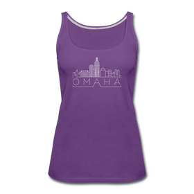 Omaha, Nebraska Women’s Tank Top - Skyline Women’s Omaha Tank Top - purple