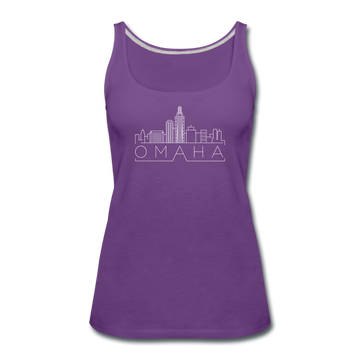 Omaha, Nebraska Women’s Tank Top - Skyline Women’s Omaha Tank Top - purple