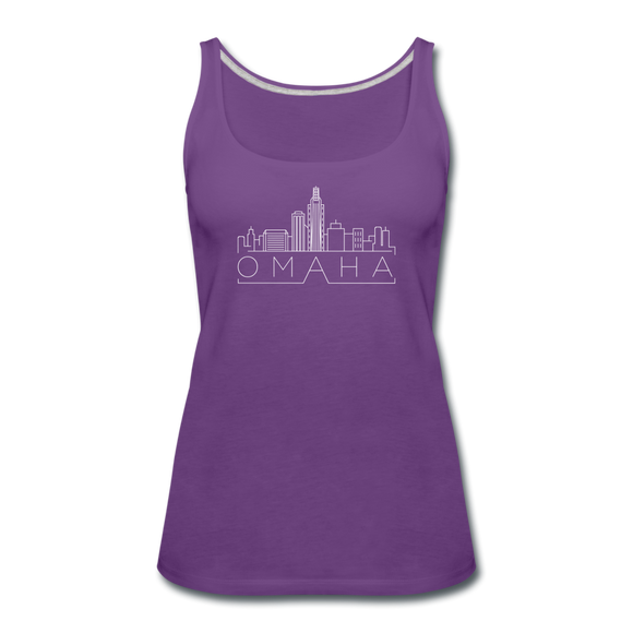 Omaha, Nebraska Women’s Tank Top - Skyline Women’s Omaha Tank Top - purple
