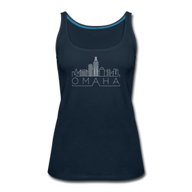 Omaha, Nebraska Women’s Tank Top - Skyline Women’s Omaha Tank Top - deep navy