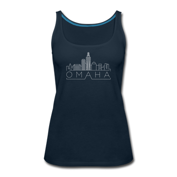 Omaha, Nebraska Women’s Tank Top - Skyline Women’s Omaha Tank Top - deep navy