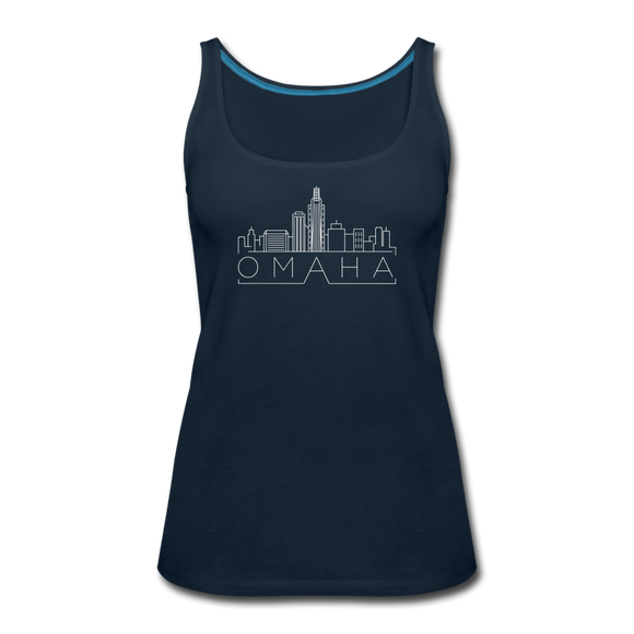 Omaha, Nebraska Women’s Tank Top - Skyline Women’s Omaha Tank Top - deep navy
