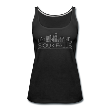 Sioux Falls, South Dakota Women’s Tank Top - Skyline Women’s Sioux Falls Tank Top - black