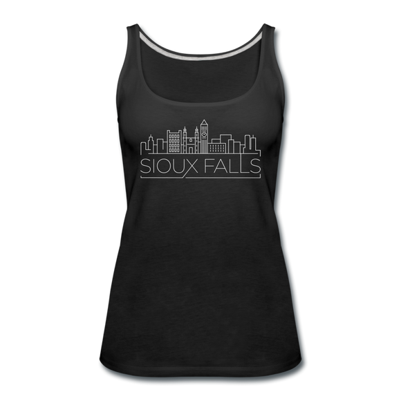 Sioux Falls, South Dakota Women’s Tank Top - Skyline Women’s Sioux Falls Tank Top - black