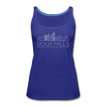 Sioux Falls, South Dakota Women’s Tank Top - Skyline Women’s Sioux Falls Tank Top - royal blue