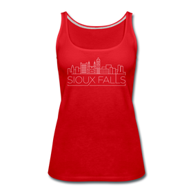 Sioux Falls, South Dakota Women’s Tank Top - Skyline Women’s Sioux Falls Tank Top - red