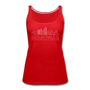 Sioux Falls, South Dakota Women’s Tank Top - Skyline Women’s Sioux Falls Tank Top - red