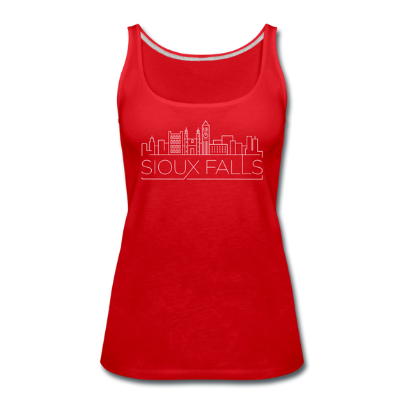 Sioux Falls, South Dakota Women’s Tank Top - Skyline Women’s Sioux Falls Tank Top - red