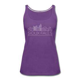 Sioux Falls, South Dakota Women’s Tank Top - Skyline Women’s Sioux Falls Tank Top - purple