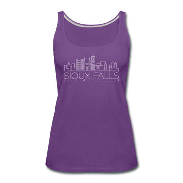 Sioux Falls, South Dakota Women’s Tank Top - Skyline Women’s Sioux Falls Tank Top - purple