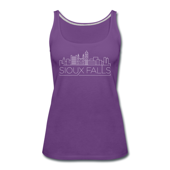 Sioux Falls, South Dakota Women’s Tank Top - Skyline Women’s Sioux Falls Tank Top - purple