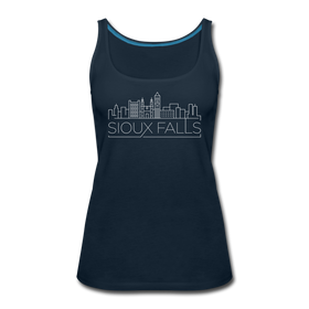 Sioux Falls, South Dakota Women’s Tank Top - Skyline Women’s Sioux Falls Tank Top - deep navy