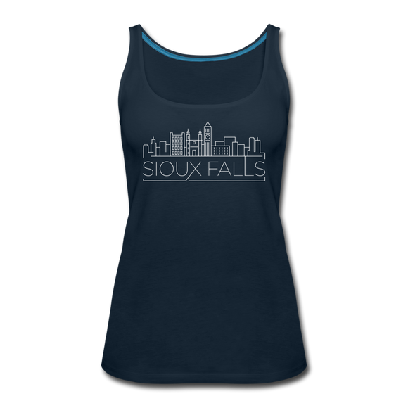 Sioux Falls, South Dakota Women’s Tank Top - Skyline Women’s Sioux Falls Tank Top - deep navy
