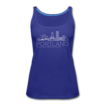 Portland, Oregon Women’s Tank Top - Skyline Women’s Portland Tank Top - royal blue