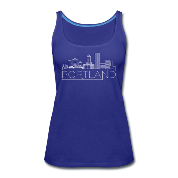 Portland, Oregon Women’s Tank Top - Skyline Women’s Portland Tank Top - royal blue