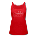 Portland, Oregon Women’s Tank Top - Skyline Women’s Portland Tank Top - red