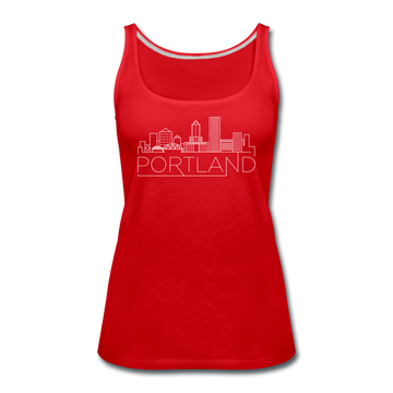 Portland, Oregon Women’s Tank Top - Skyline Women’s Portland Tank Top - red