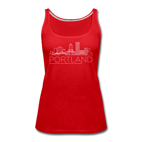 Portland, Oregon Women’s Tank Top - Skyline Women’s Portland Tank Top - red