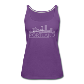 Portland, Oregon Women’s Tank Top - Skyline Women’s Portland Tank Top - purple