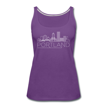 Portland, Oregon Women’s Tank Top - Skyline Women’s Portland Tank Top - purple