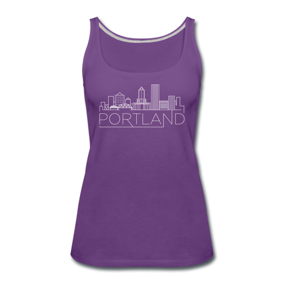 Portland, Oregon Women’s Tank Top - Skyline Women’s Portland Tank Top - purple