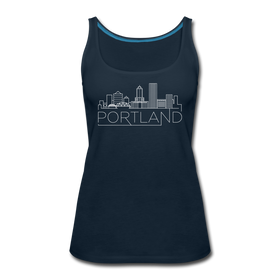 Portland, Oregon Women’s Tank Top - Skyline Women’s Portland Tank Top - deep navy
