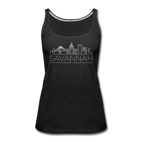Savannah, Georgia Women’s Tank Top - Skyline Women’s Savannah Tank Top - black