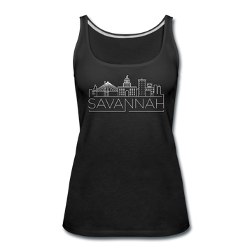 Savannah, Georgia Women’s Tank Top - Skyline Women’s Savannah Tank Top - black