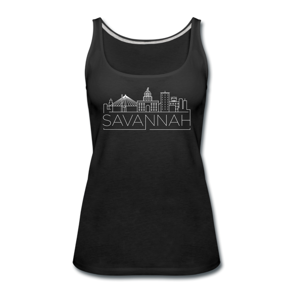 Savannah, Georgia Women’s Tank Top - Skyline Women’s Savannah Tank Top - black