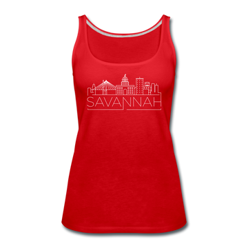 Savannah, Georgia Women’s Tank Top - Skyline Women’s Savannah Tank Top - red