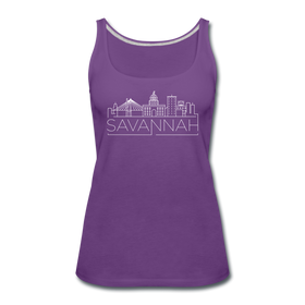 Savannah, Georgia Women’s Tank Top - Skyline Women’s Savannah Tank Top - purple