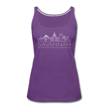 Savannah, Georgia Women’s Tank Top - Skyline Women’s Savannah Tank Top - purple