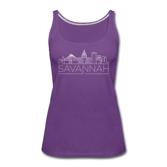 Savannah, Georgia Women’s Tank Top - Skyline Women’s Savannah Tank Top - purple
