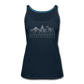 Savannah, Georgia Women’s Tank Top - Skyline Women’s Savannah Tank Top - deep navy