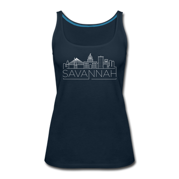 Savannah, Georgia Women’s Tank Top - Skyline Women’s Savannah Tank Top - deep navy
