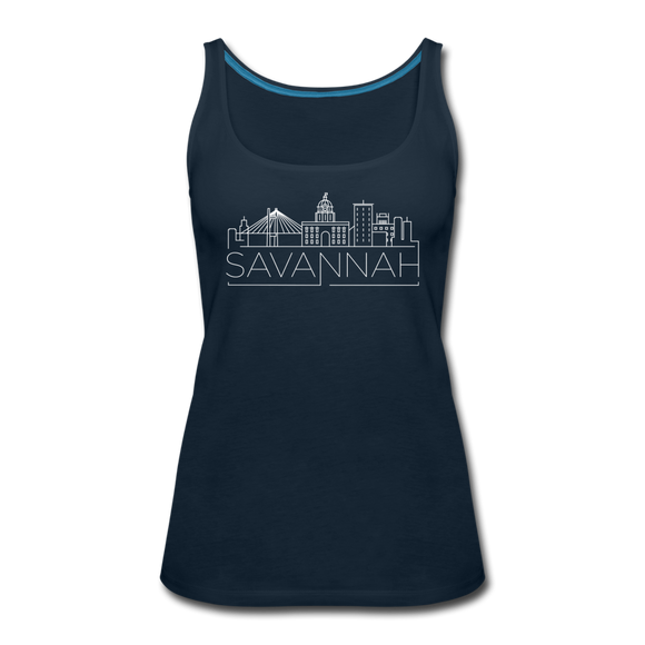 Savannah, Georgia Women’s Tank Top - Skyline Women’s Savannah Tank Top - deep navy