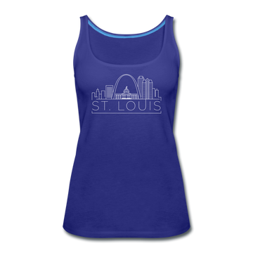St. Louis, Missouri Women’s Tank Top - Skyline Women’s St. Louis Tank Top - royal blue