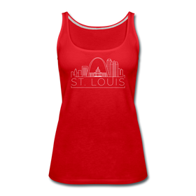 St. Louis, Missouri Women’s Tank Top - Skyline Women’s St. Louis Tank Top - red