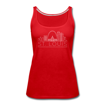 St. Louis, Missouri Women’s Tank Top - Skyline Women’s St. Louis Tank Top - red