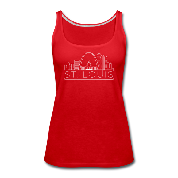 St. Louis, Missouri Women’s Tank Top - Skyline Women’s St. Louis Tank Top - red
