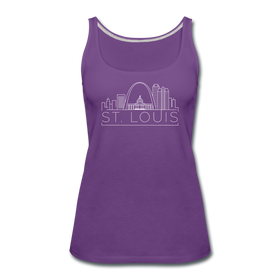 St. Louis, Missouri Women’s Tank Top - Skyline Women’s St. Louis Tank Top - purple