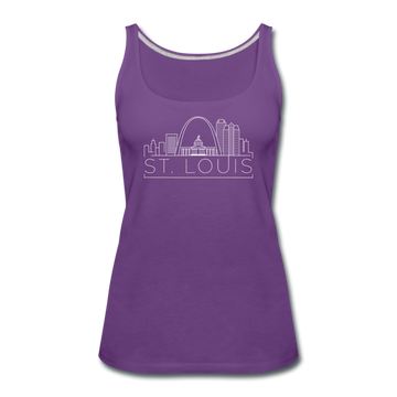 St. Louis, Missouri Women’s Tank Top - Skyline Women’s St. Louis Tank Top - purple