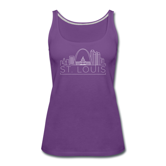St. Louis, Missouri Women’s Tank Top - Skyline Women’s St. Louis Tank Top - purple
