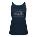 St. Louis, Missouri Women’s Tank Top - Skyline Women’s St. Louis Tank Top - deep navy