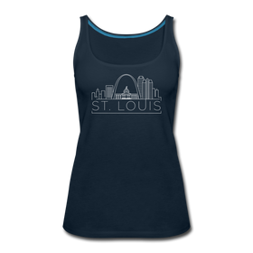 St. Louis, Missouri Women’s Tank Top - Skyline Women’s St. Louis Tank Top - deep navy