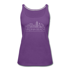 Virginia Beach, Virginia Women’s Tank Top - Skyline Women’s Virginia Beach Tank Top - purple